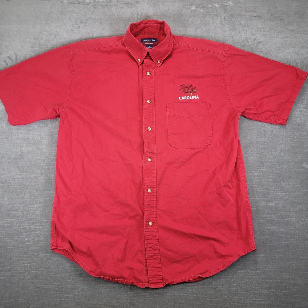 USC Gamecocks Y2K Vintage Button Up Short Sleeve Shirt M Augusta Sportswear